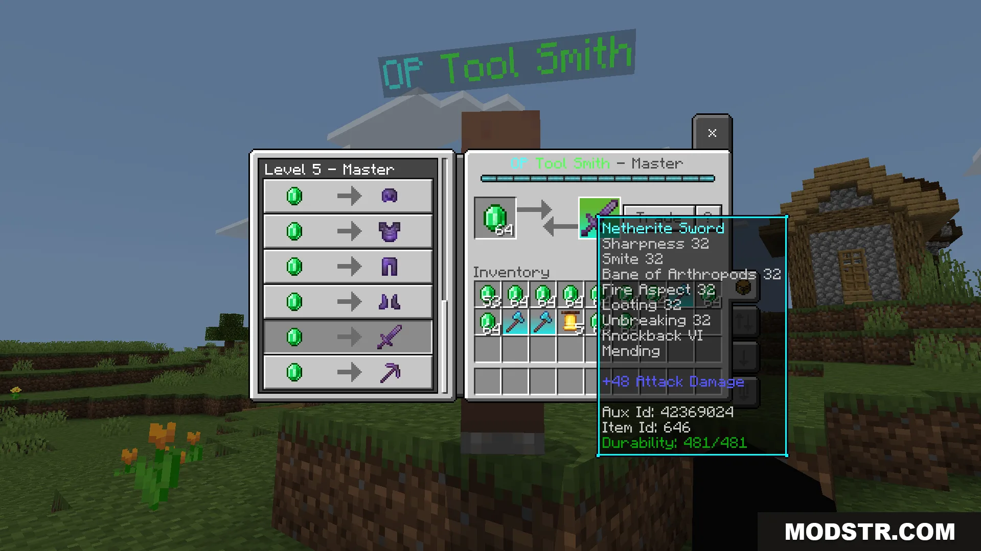 Unlock an overpowered Netherite sword at the final trade level
