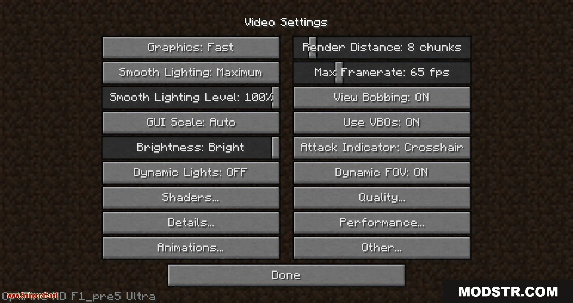 Optifabric mod for minecraft 02
