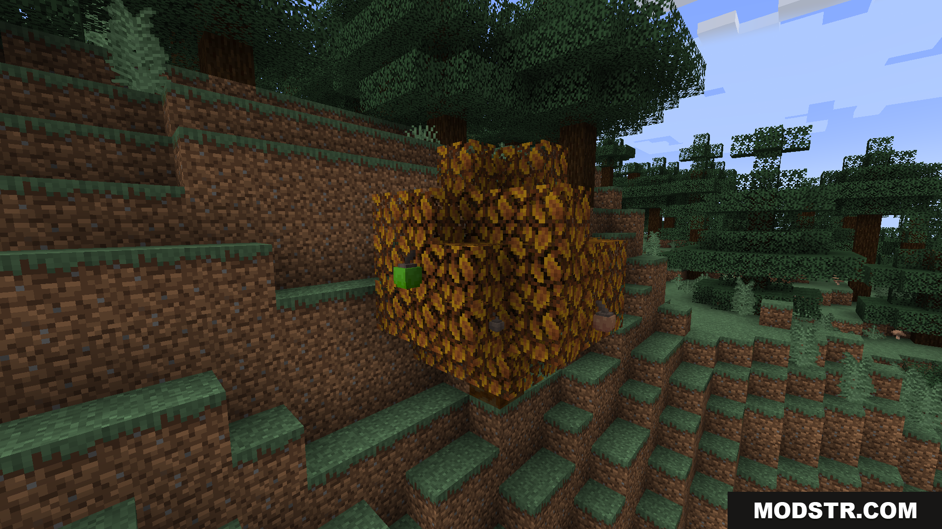 Original Pokemon Battle Music Resource Pack Screenshot 13 A Forretress Cobblemon on a dirt and grass hillside