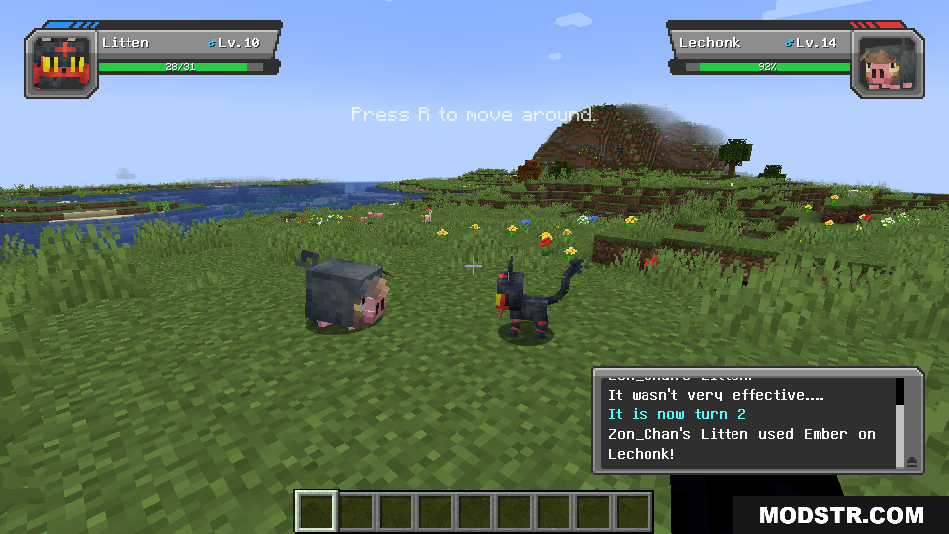 Original Pokemon Battle Music Resource Pack Screenshot 6 Litten uses the move Ember on Lechonk in battle
