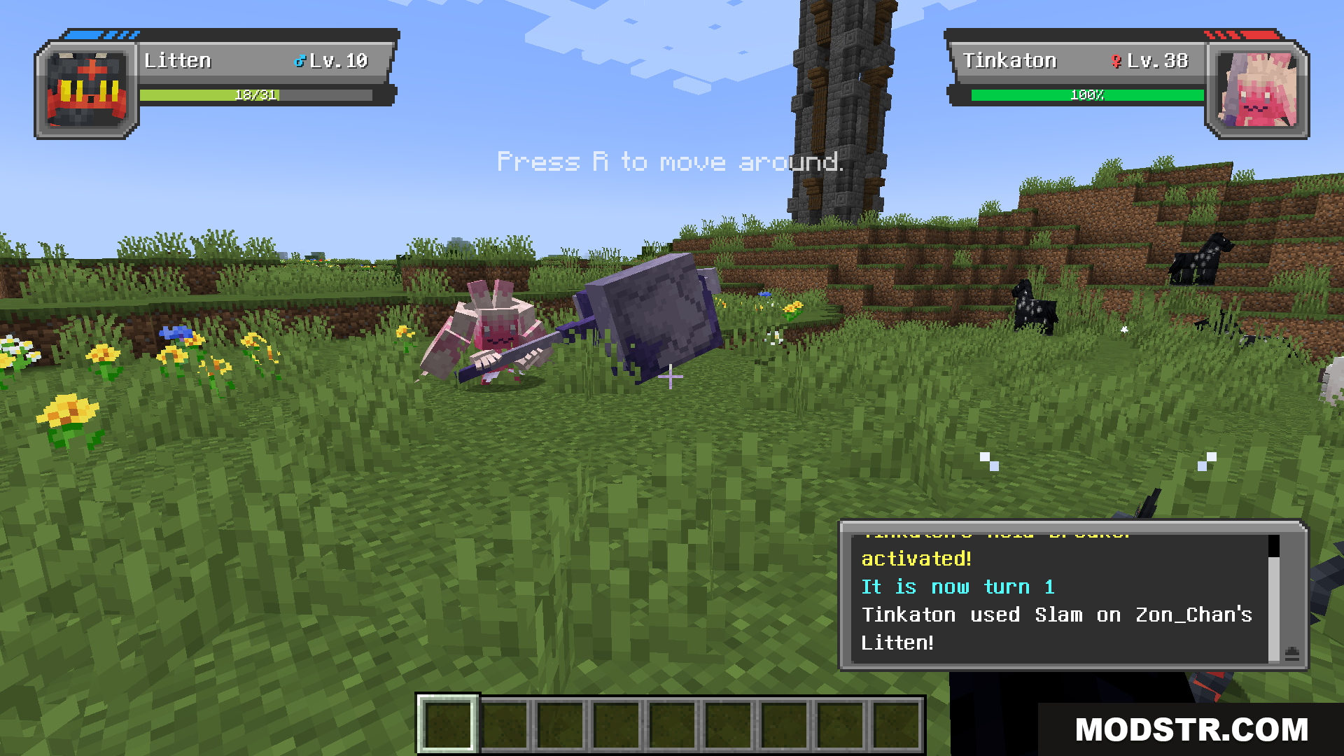 Original Pokemon Battle Music Resource Pack Screenshot 9 Wild Tinkaton using the move Slam on a Litten