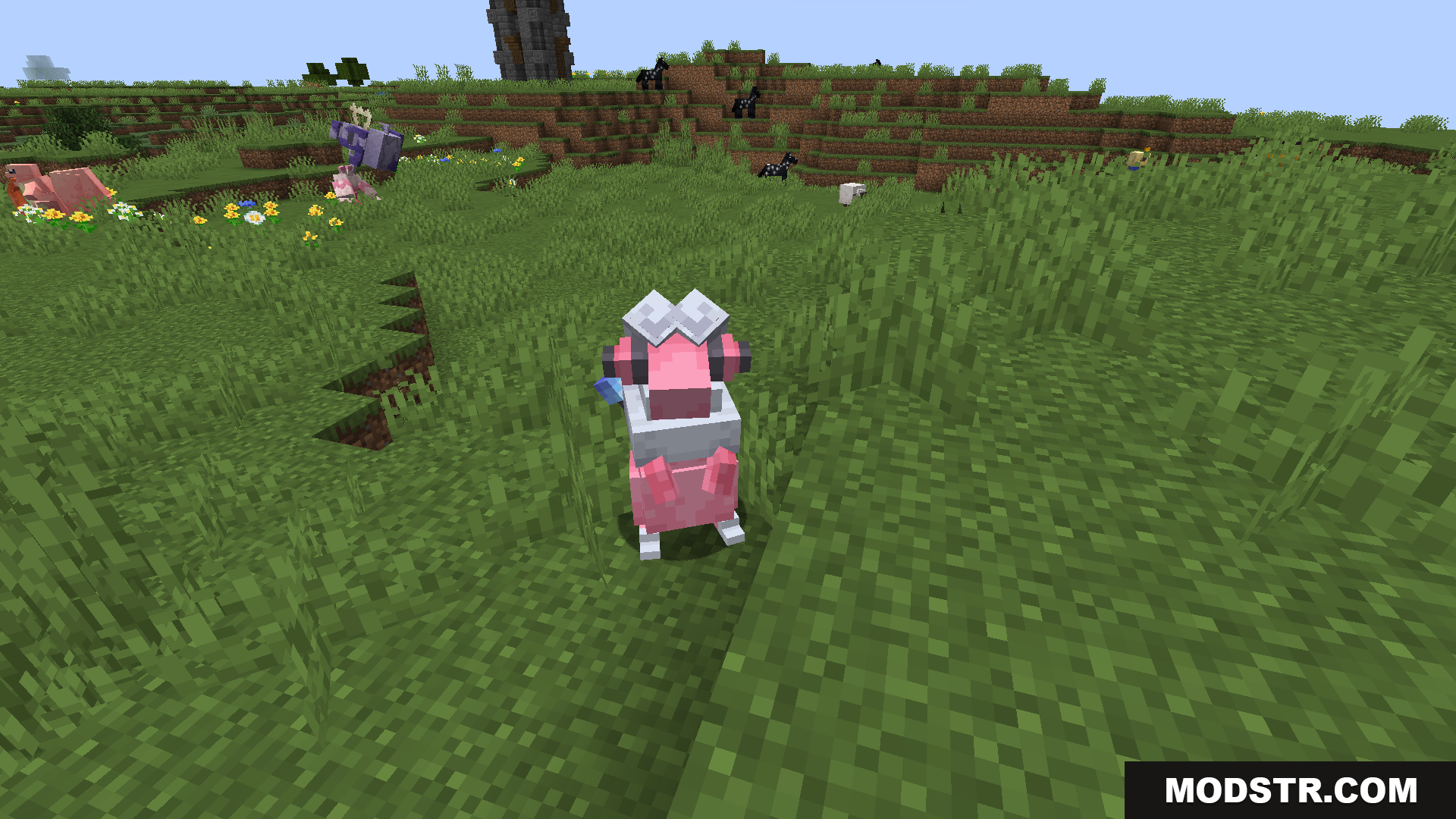Original Pokemon Battle Music Resource Pack Screenshot 10 A pink creature with a silver crown stands tall