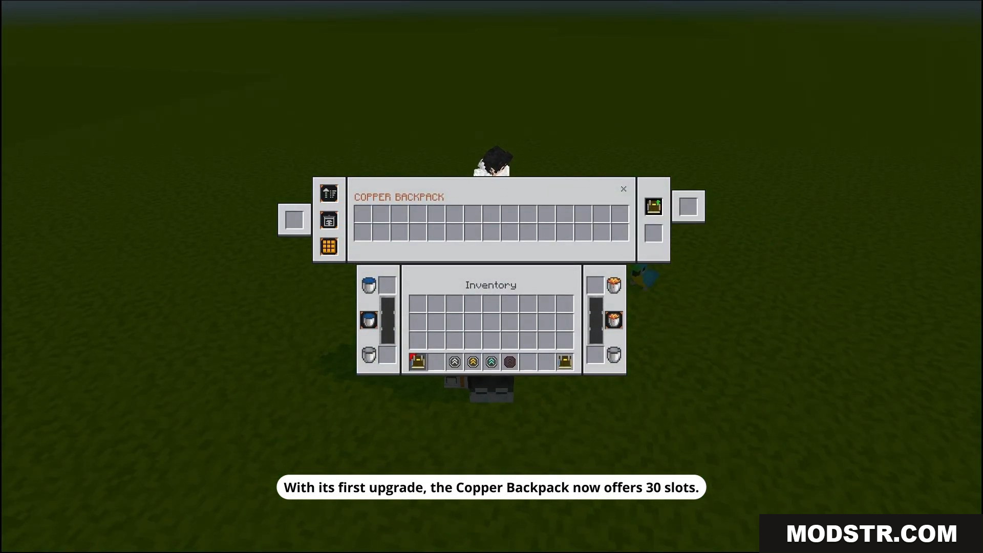 Otg Backpack Addon Screenshot 2 Copper backpack upgrade expanding the portable storage to thirty slots