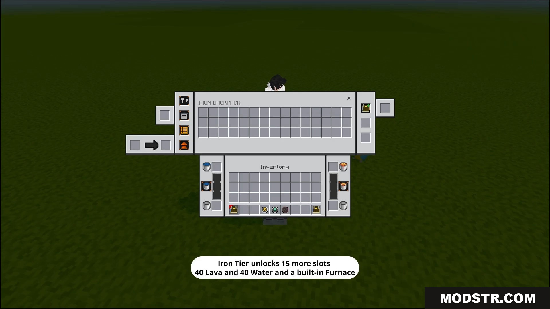 Otg Backpack Addon Screenshot 3 Iron backpack tier adding more slots fluid tanks and furnace