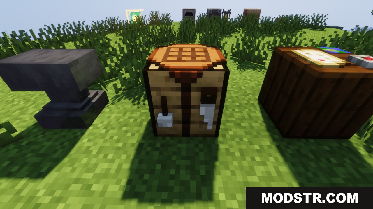 Heycronus Resource Pack 3D crafting stations on grass
