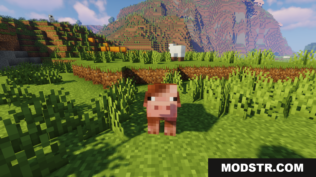 A pig with a detailed custom mob texture