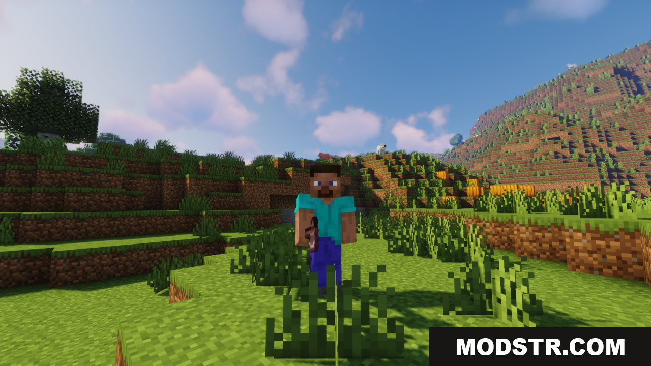 Player character holding a 3D bucket of lava