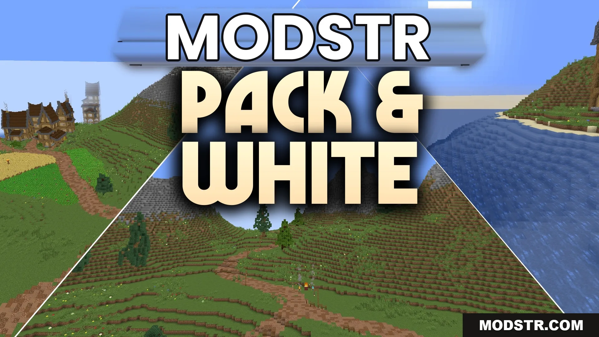 Pack & White Shaders (26.2, 1.20.1) – Monochrome Vanilla Style Core Shader cover art