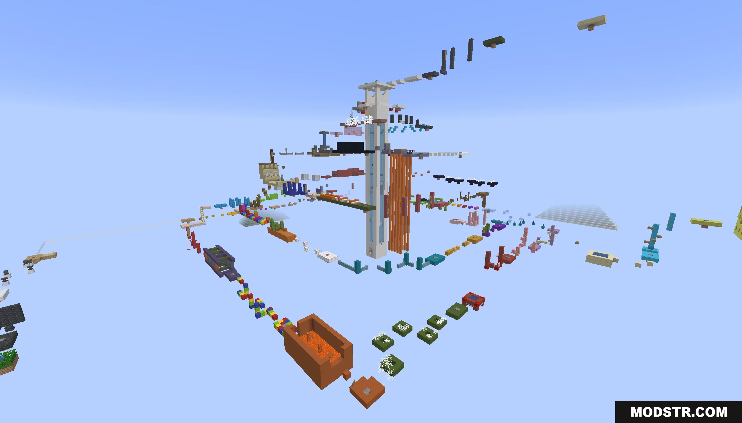 Parkour Travel Map Screenshot 10 A complex parkour course with various blocks and obstacles