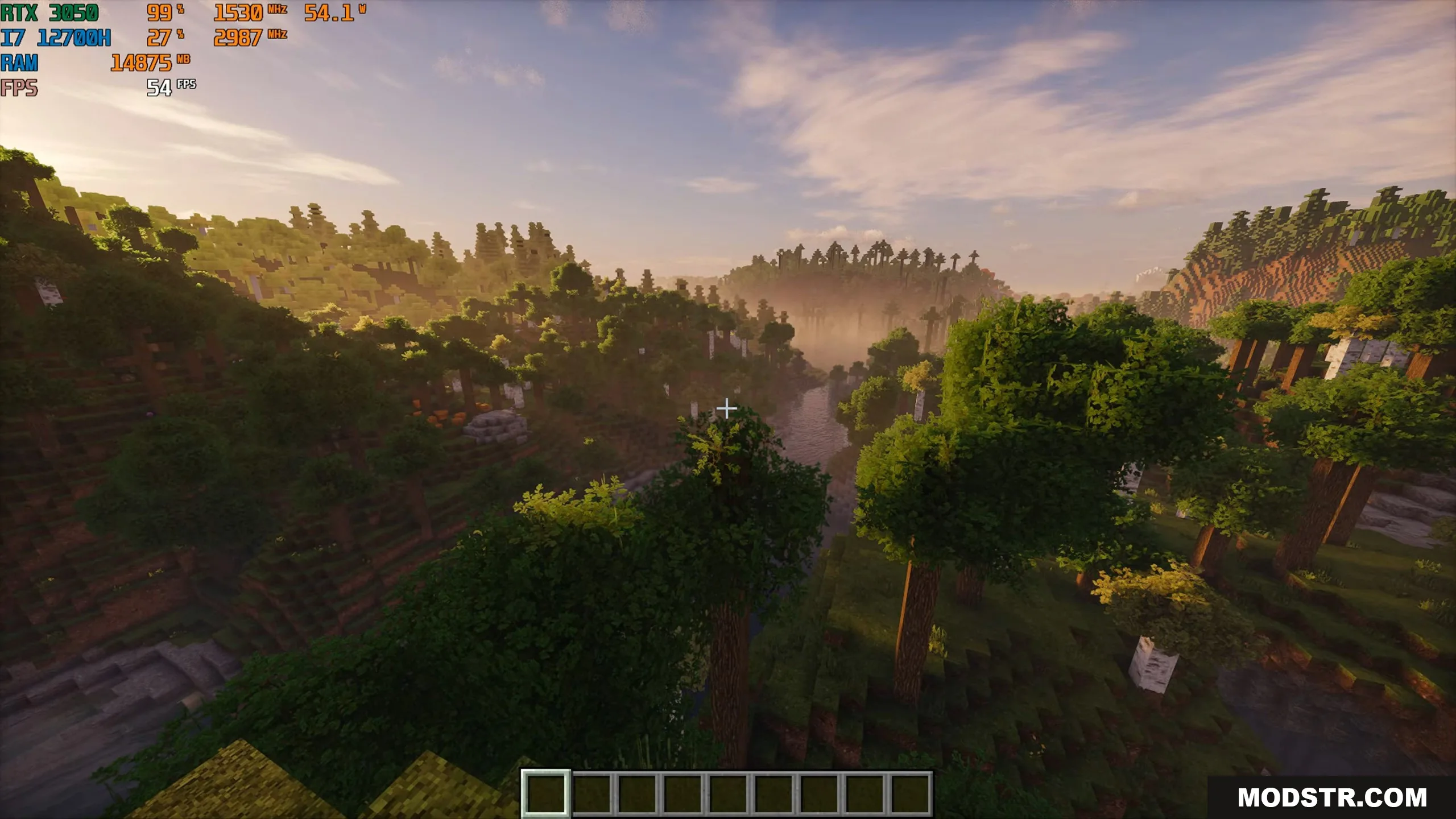 Lush forest landscape featuring high resolution textures and realistic lighting effects
