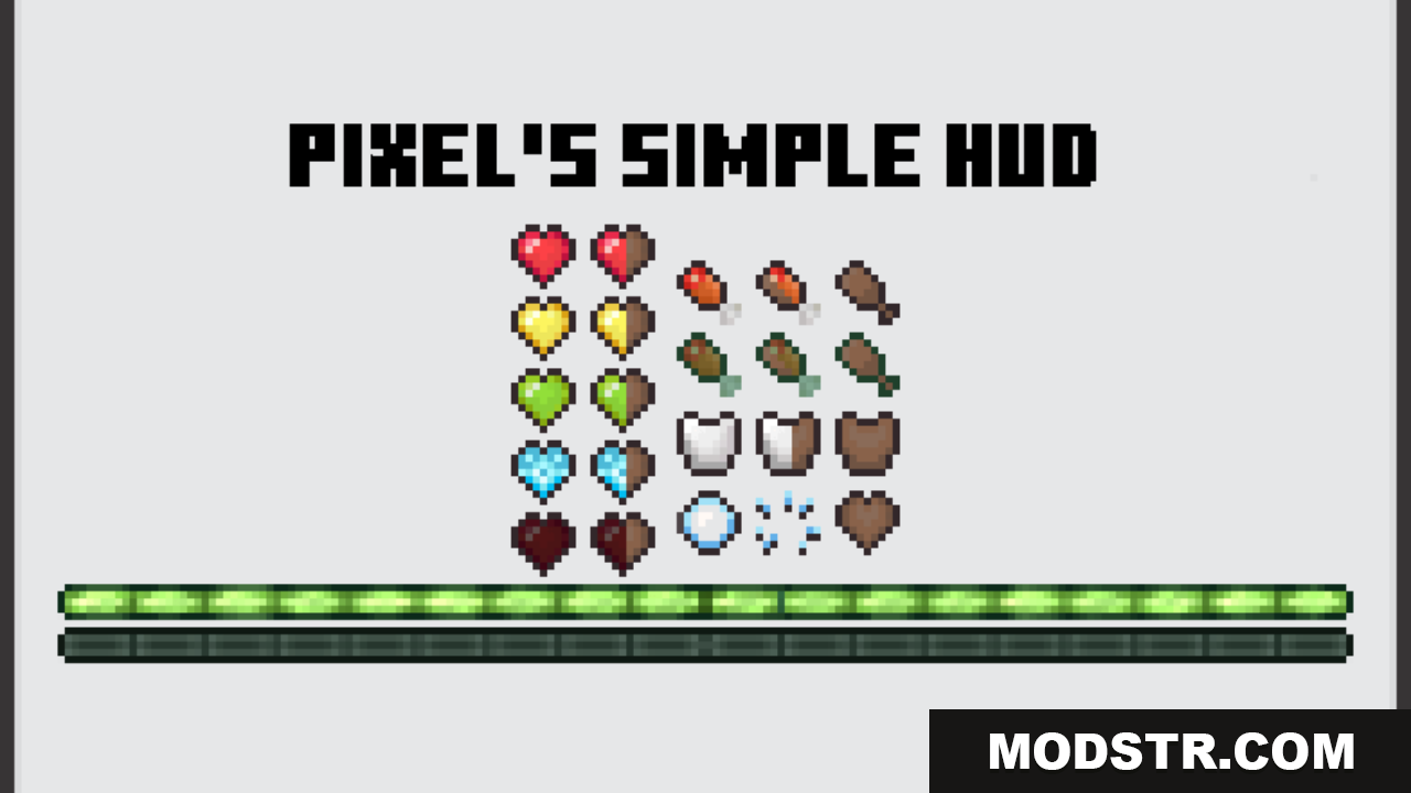 Pixels Simple Hud Texture Pack Resource Pack