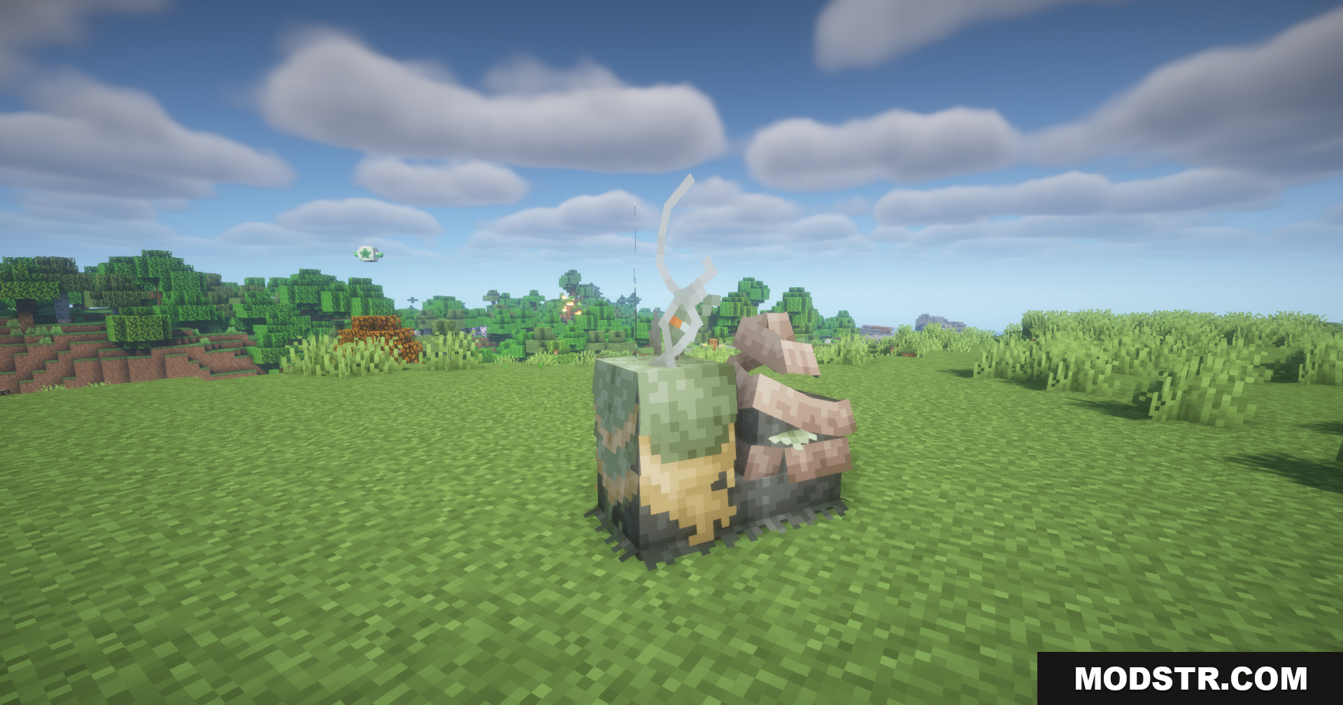 Planeta Cobblemon Pokemon Data Pack Screenshot 14 The custom Cobblemon creature faints and breaks apart