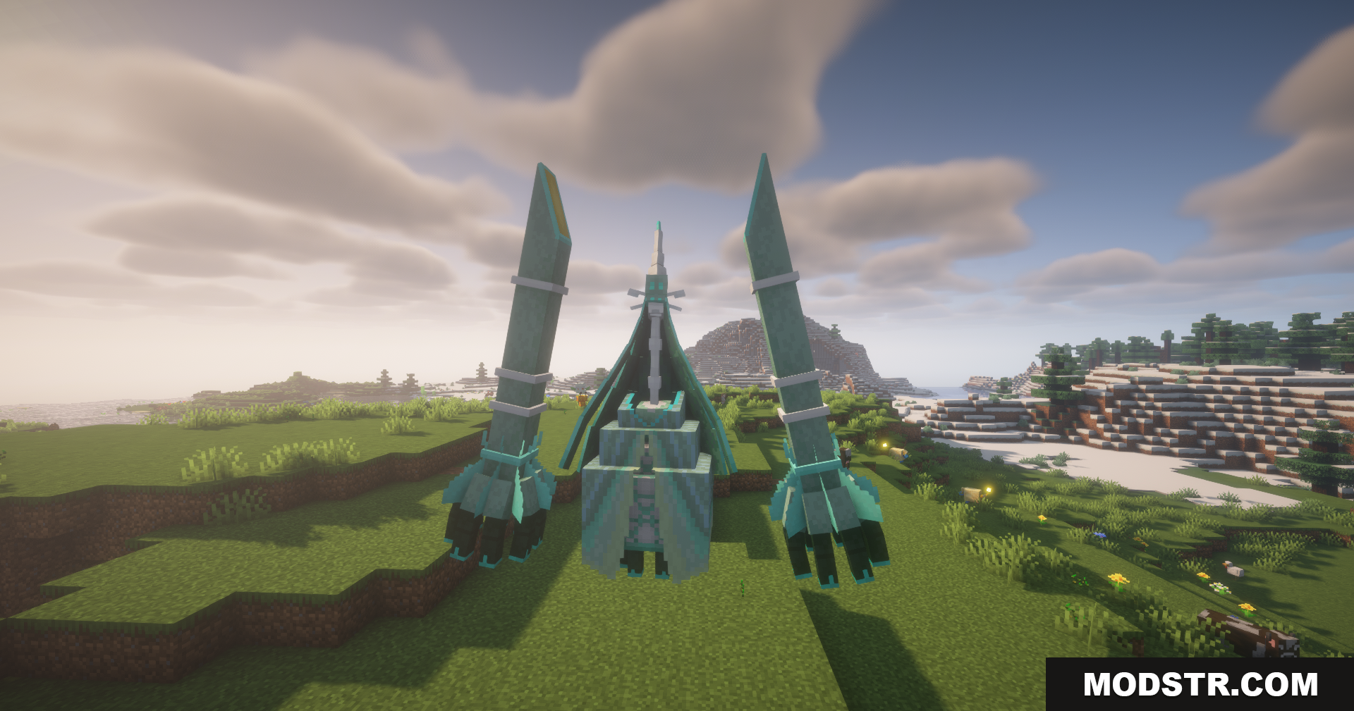 Planeta Cobblemon Pokemon Data Pack Screenshot 3 The back of the Iron Crown model in a field