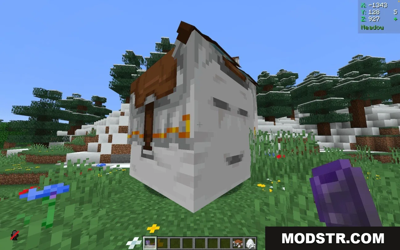 Pocket Phantom Protocol Data Pack Screenshot 10 Close up of a small white ghast wearing a brown saddle