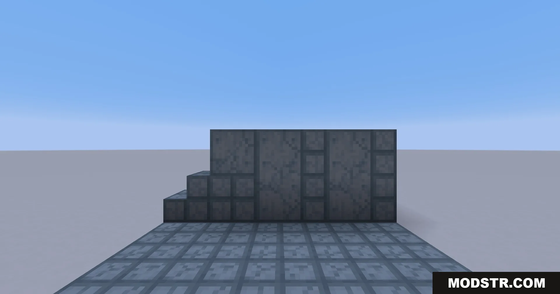 Portal Mod Portal 1 Blocks Resource Pack Screenshot 4 Various dark industrial blocks from the Portal Mod displayed in Minecraft