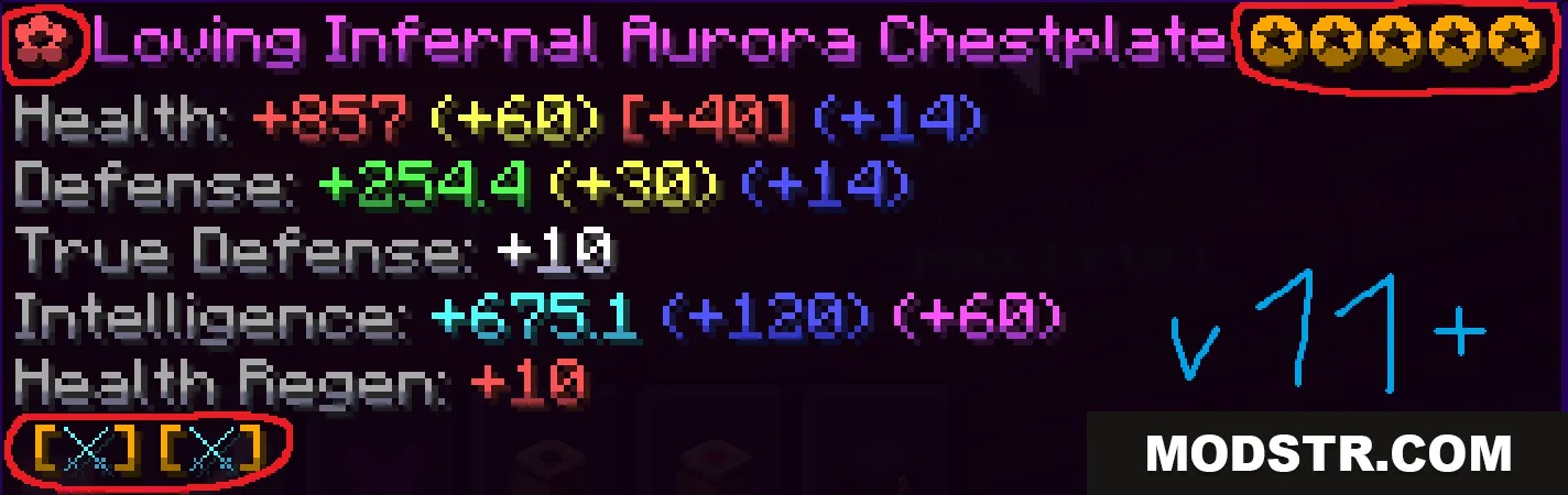 Prism Glyph Standard Resource Pack Screenshot 3 Minecraft item tooltip showing armor stats with custom glyph icons