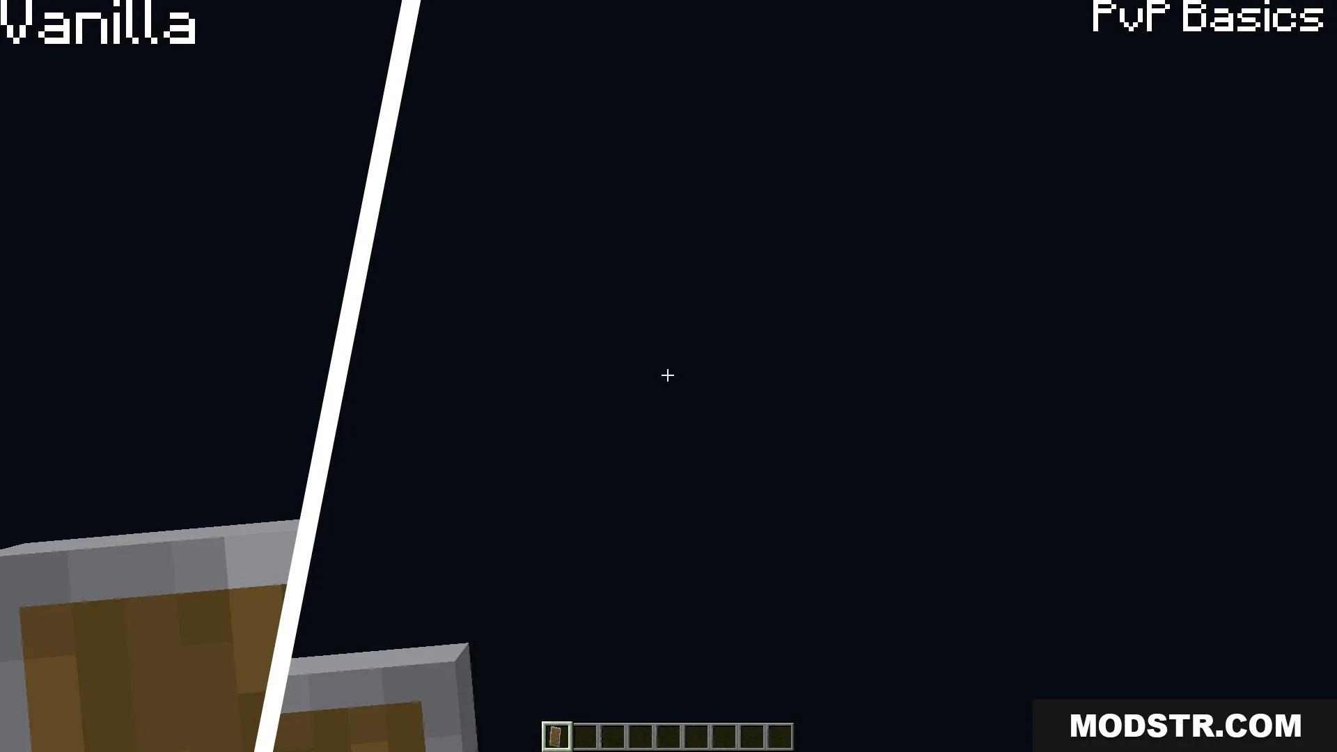 Pv P Basics Resource Pack Screenshot 3 Comparison showing a lower shield position for better visibility in Minecraft combat