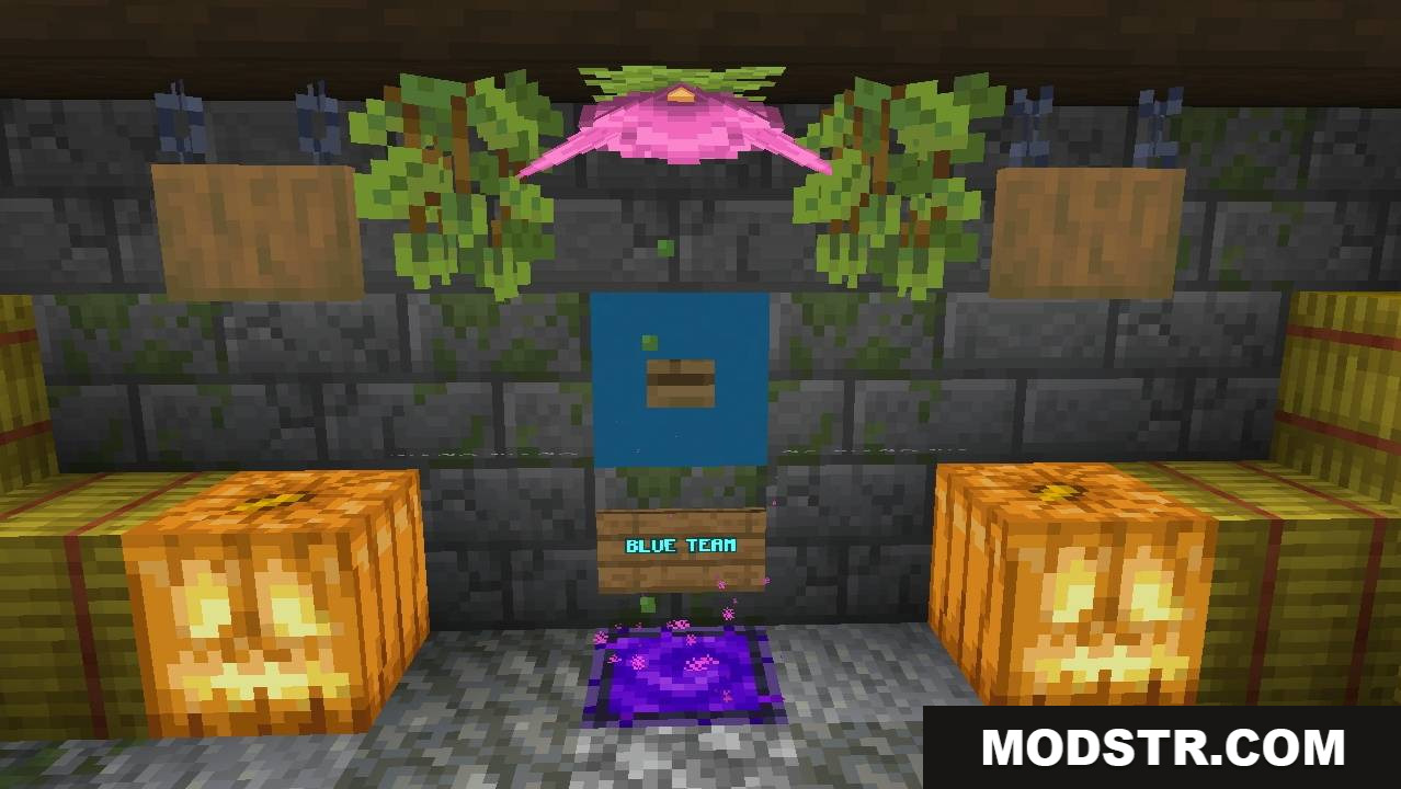 Pvp Practice Map Screenshot 5 Blue team selection point with button and small purple portal