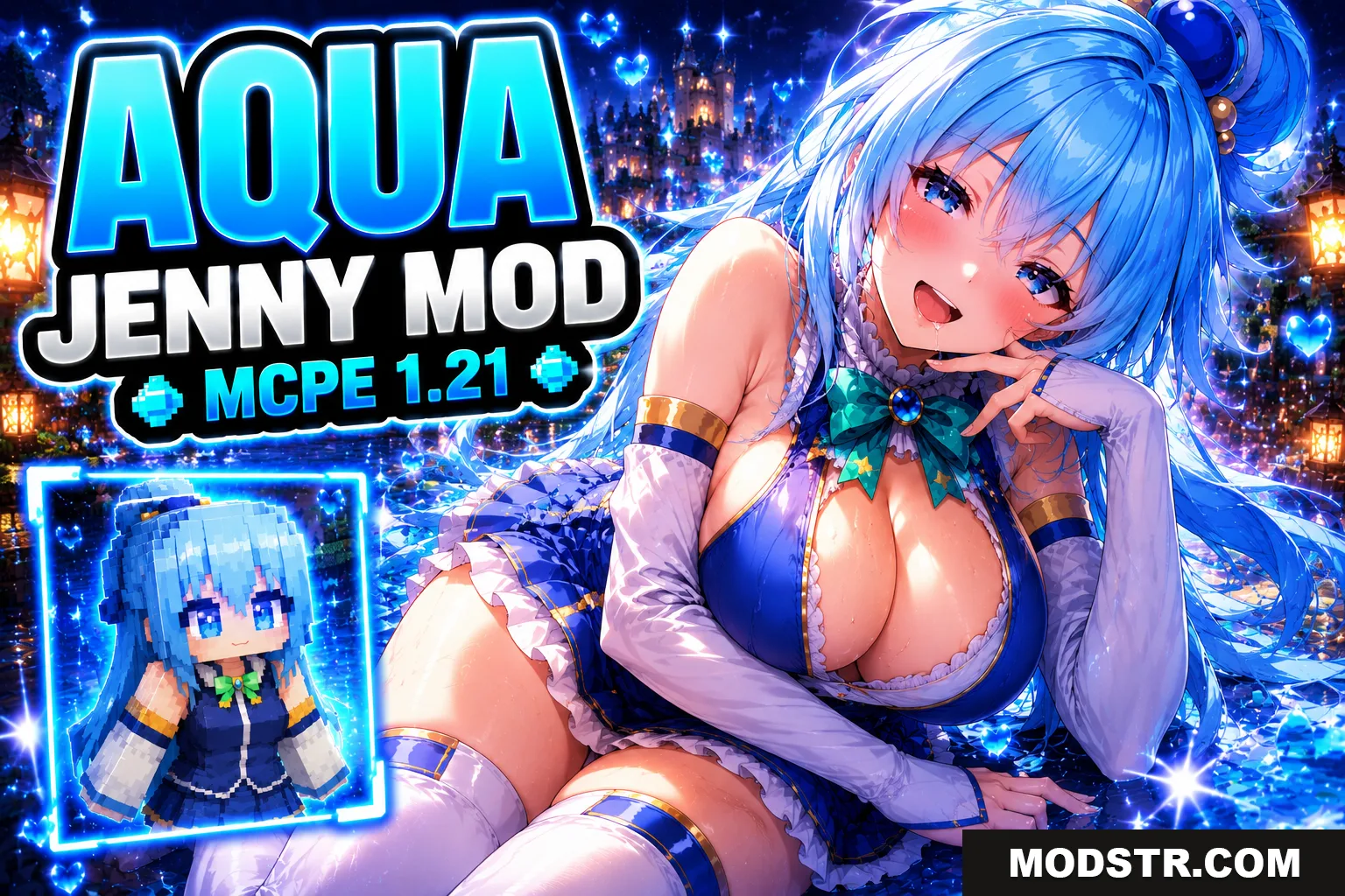 Aqua Jenny Mod for Minecraft PE 1.21 Download (MCPE/Bedrock)