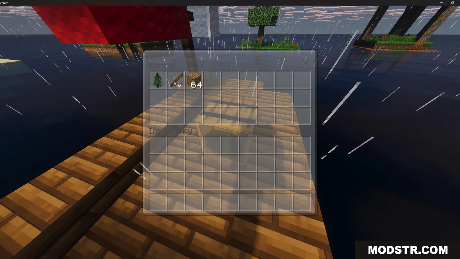 Raft Only Survival Island Adventure Map Screenshot 3 Opening a barrel on a raft in Raft Only Survival Island Adventure Map