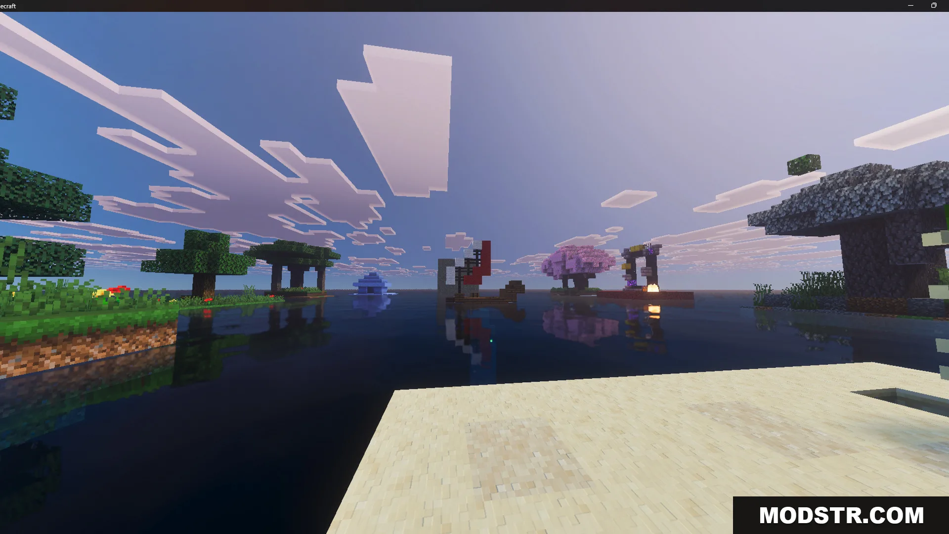 Raft Only Survival Island Adventure Map Screenshot 6 Clear daytime view of various custom islands across the vast open ocean