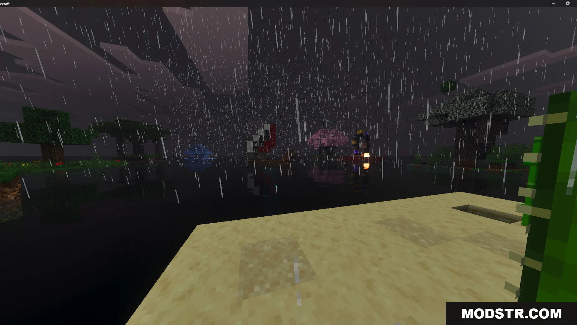 Raft Only Survival Island Adventure Map Screenshot 5 Rainy night view of distant themed islands from a survival raft