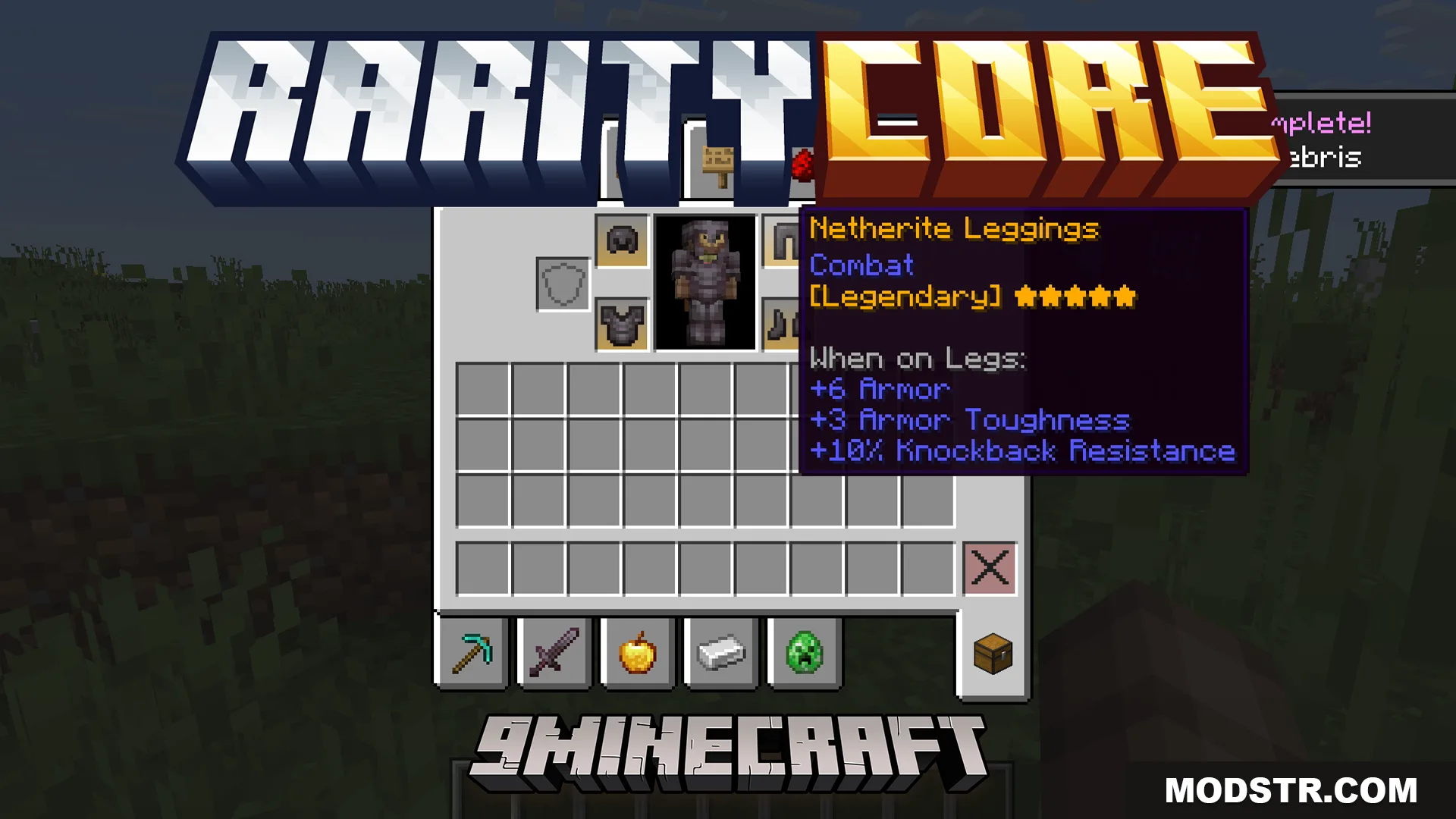 RarityCore Mod (26.1.2, 1.20.1) – Find Rare Loot Instantly with Color Coded Item Backgrounds cover art