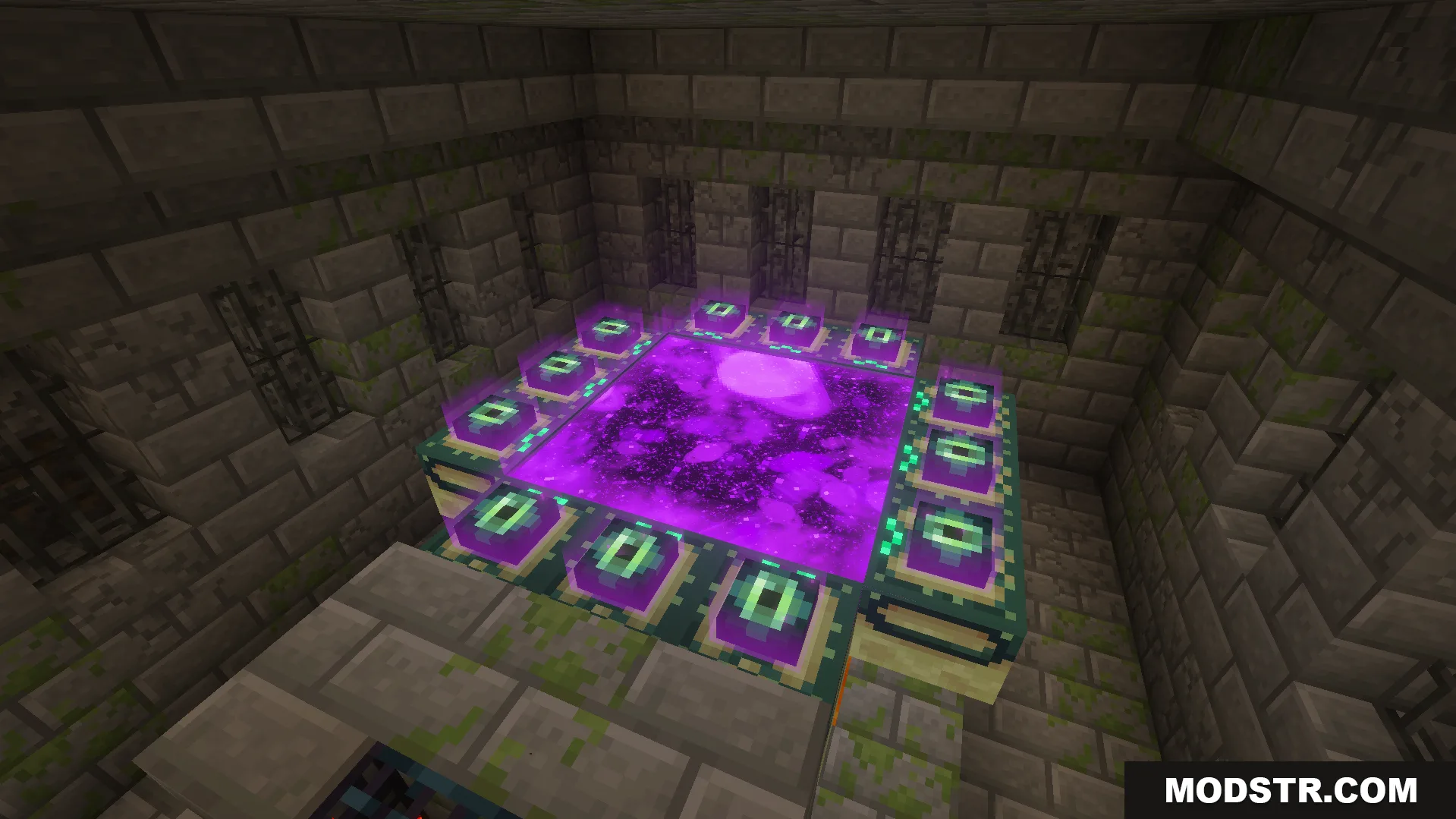 ReWave Texture Pack Screenshot 9 ReWave Texture Pack updates the End Portal with purple textures and glowing particles
