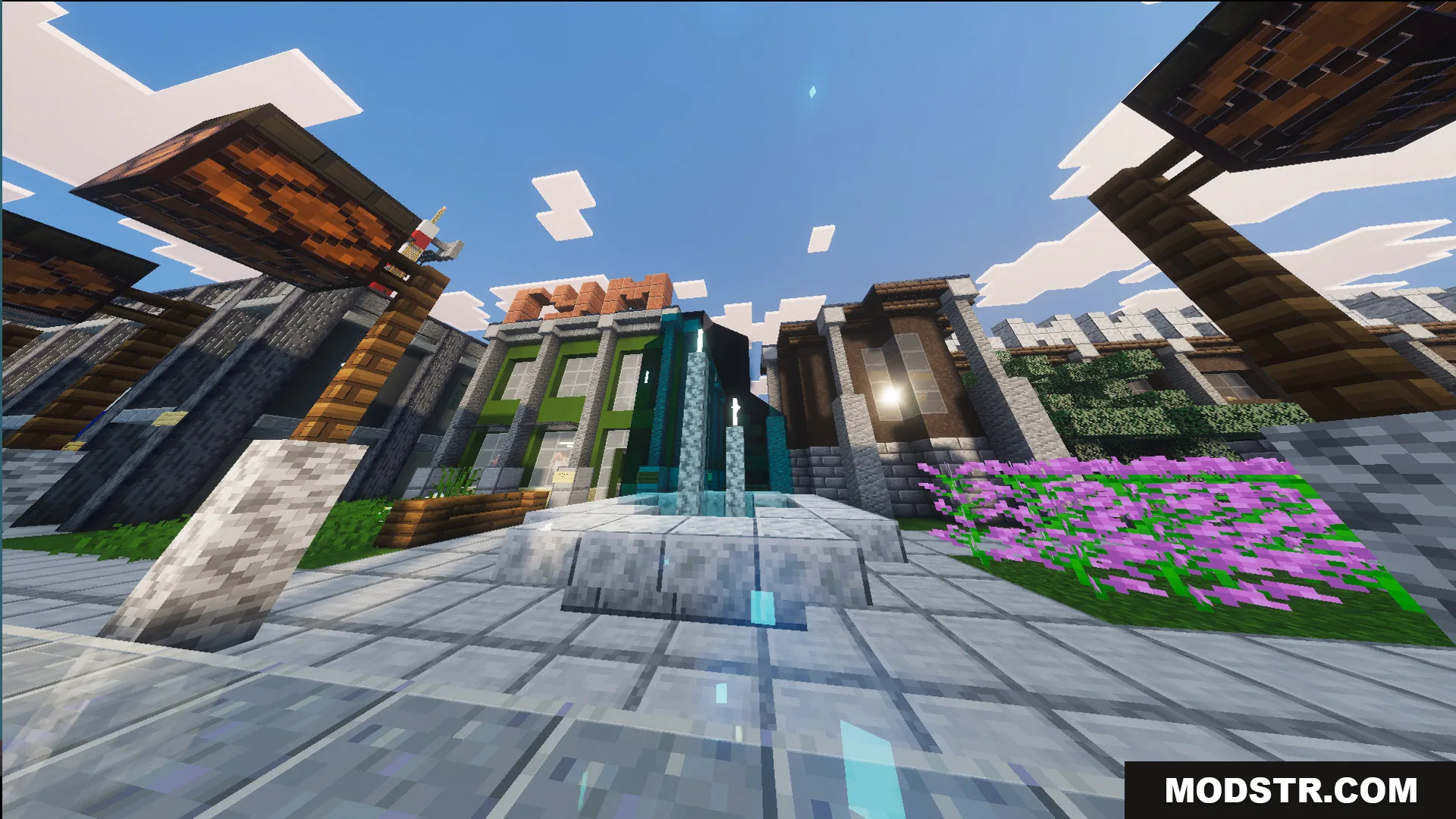Russ Big City Reborn Map Screenshot 7 Russ Big City Reborn Map features a central fountain and Soviet buildings
