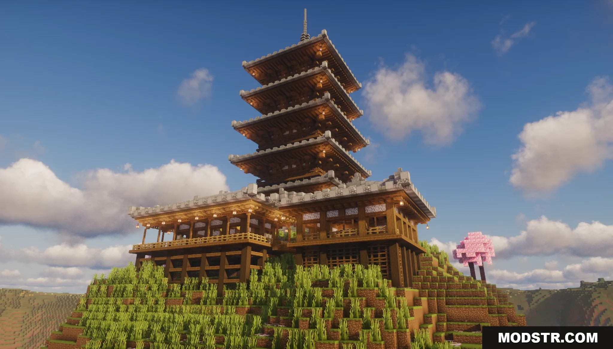 Sakura Pagoda Map Screenshot 3 A tall wooden pagoda with many levels from the Sakura Pagoda Map