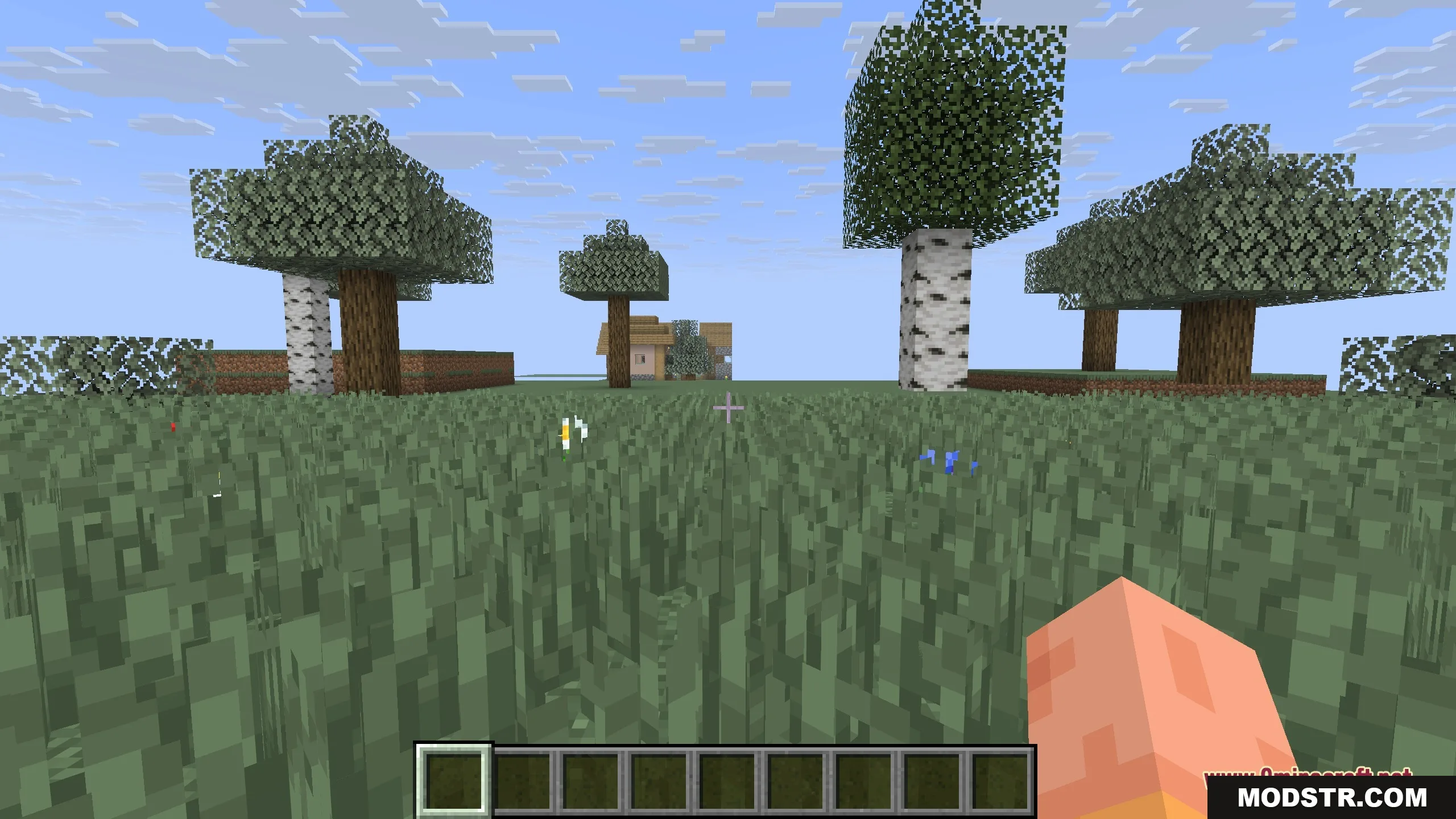 Seasons 9minecraft Mod Screenshot 4 Pale frosty foliage during the winter season in a Minecraft world