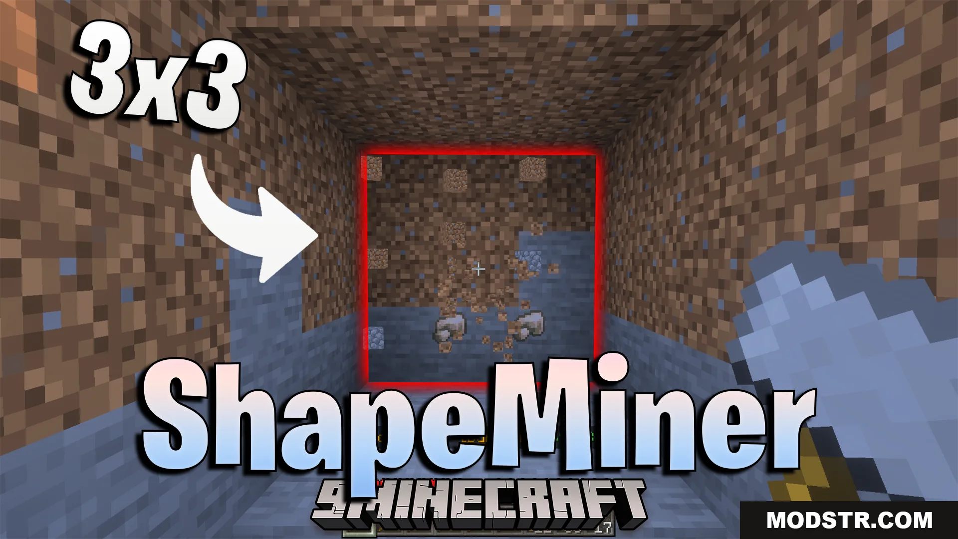 ShapeMiner Addon (26.x, 1.21) – Mine Large Areas Instantly With Custom Hammers cover art