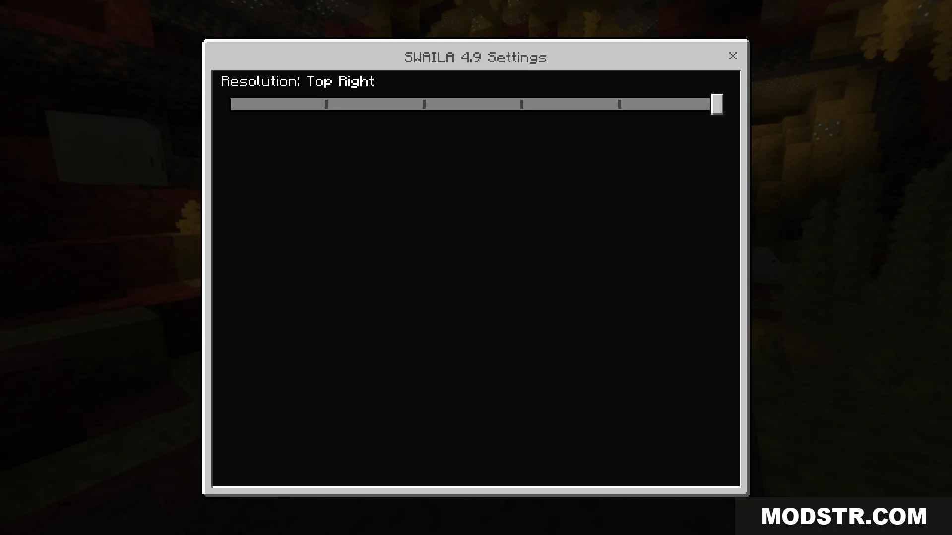 Simple What Am I Looking at Addon Screenshot 2 The addon settings window with a slider to change the display resolution