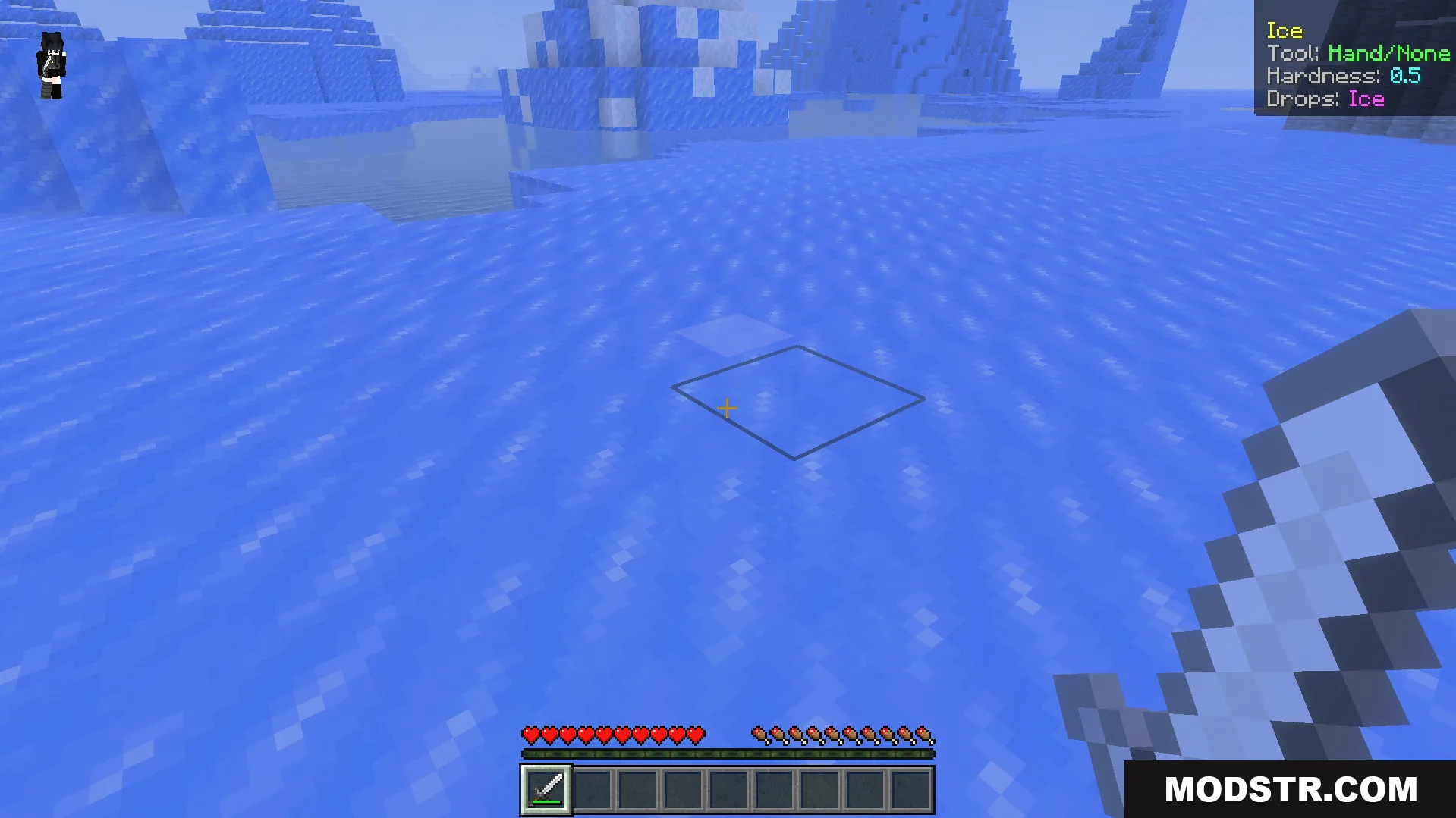 Simple What Am I Looking at Addon Screenshot 7 Simple What Am I Looking At Addon showing ice block details on screen