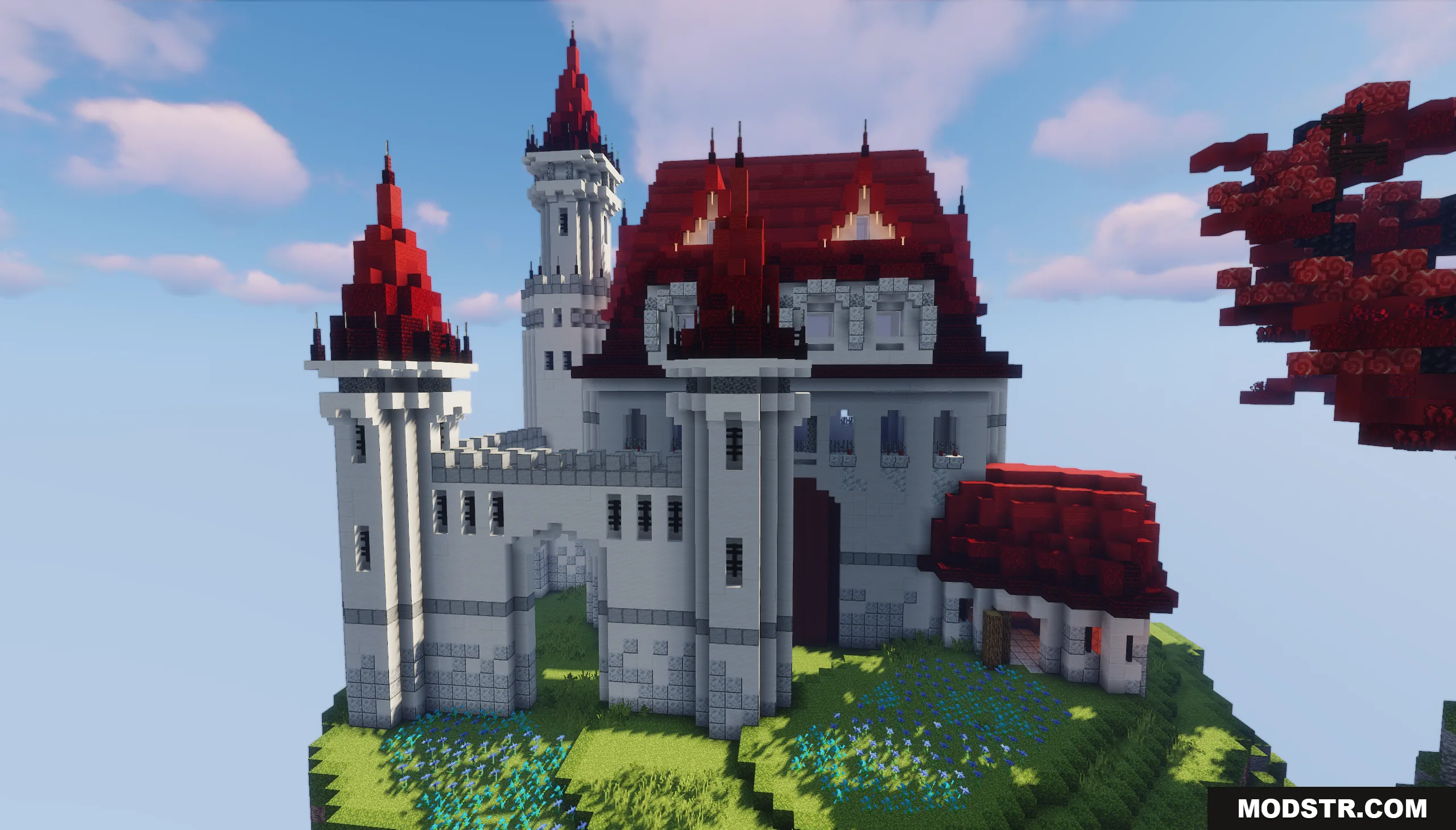 Sky Island Map Screenshot 2 Close up of the white castle with red roofs on a floating island