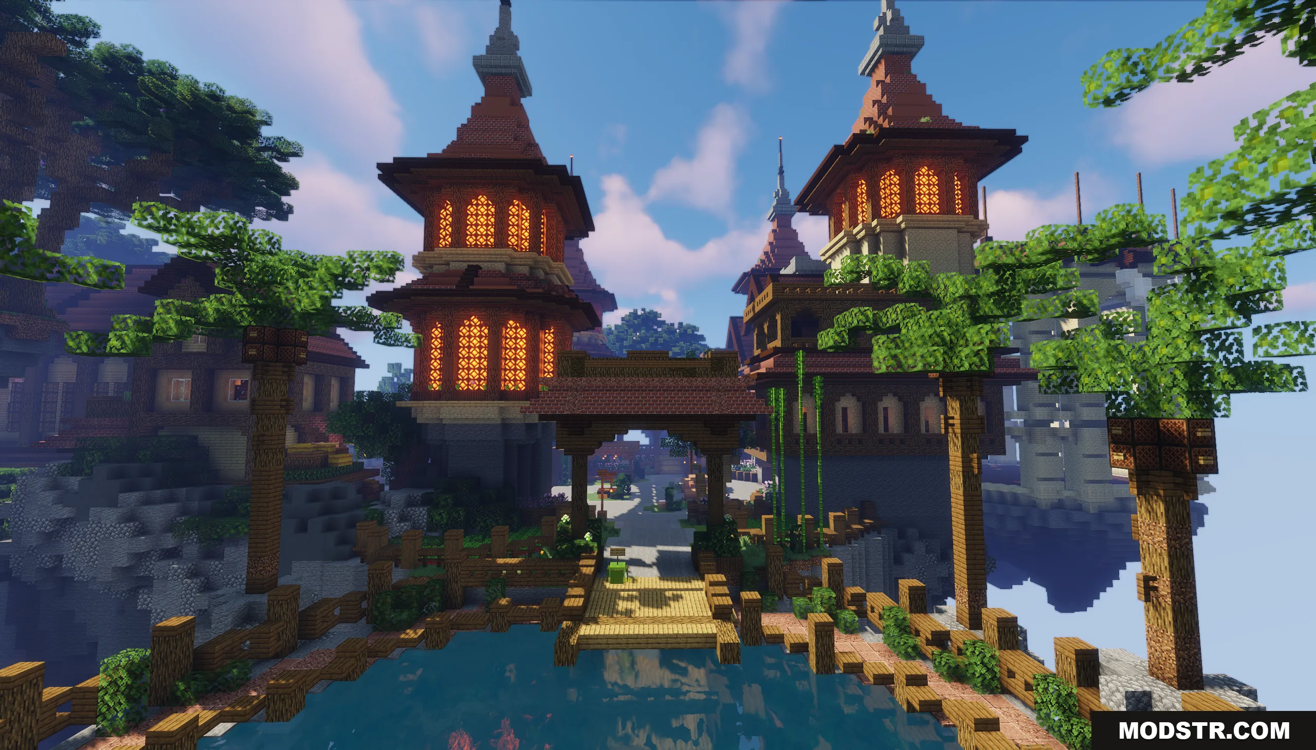 Sky Medieval Map Screenshot 6 A view of a bridge leading to a floating island with towers