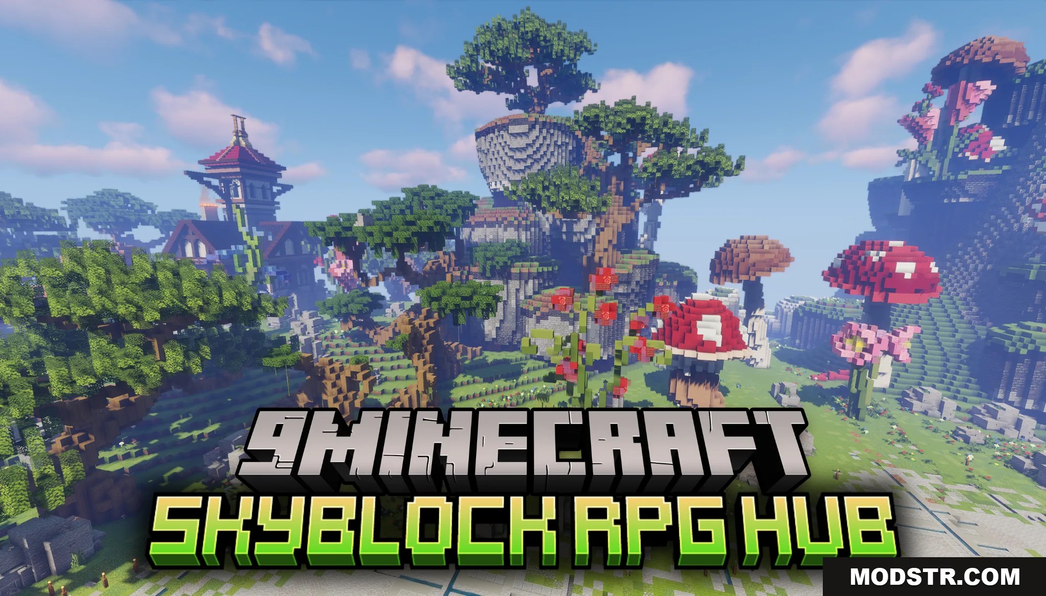 Skyblock RPG Hub Map (26.1.2, 1.20.1) – Giant Fantasy Realm