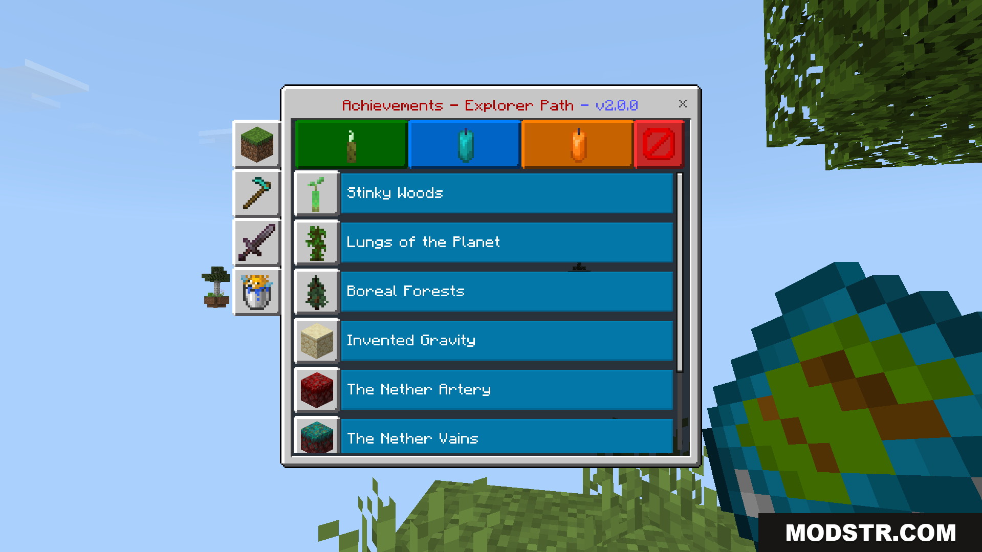 Special addons provide custom achievements for players to complete on islands