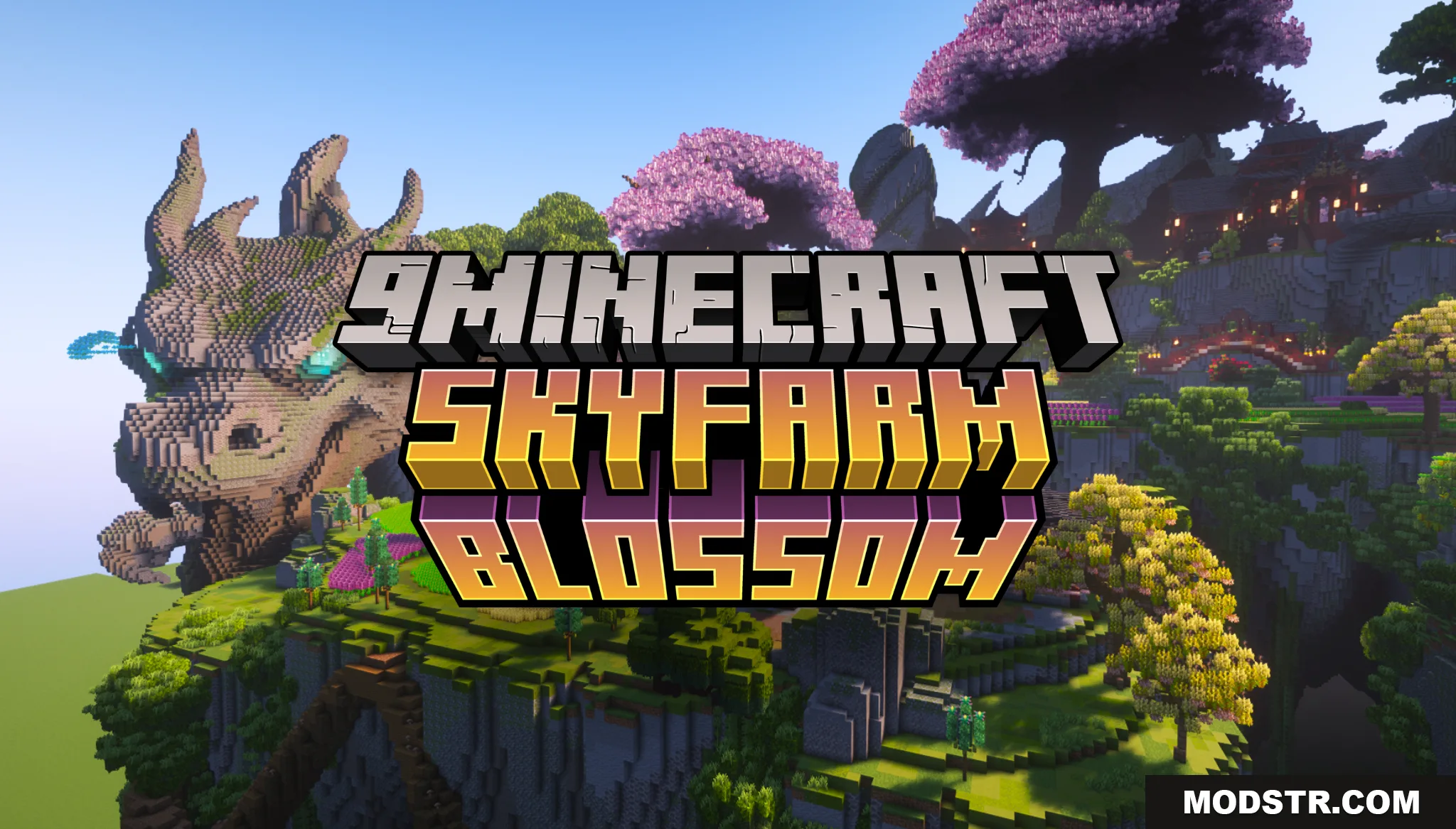 SkyFarm Blossom Map (26.1.2, 1.20.1) – Serene Sky Farm Among Cherry Blossoms