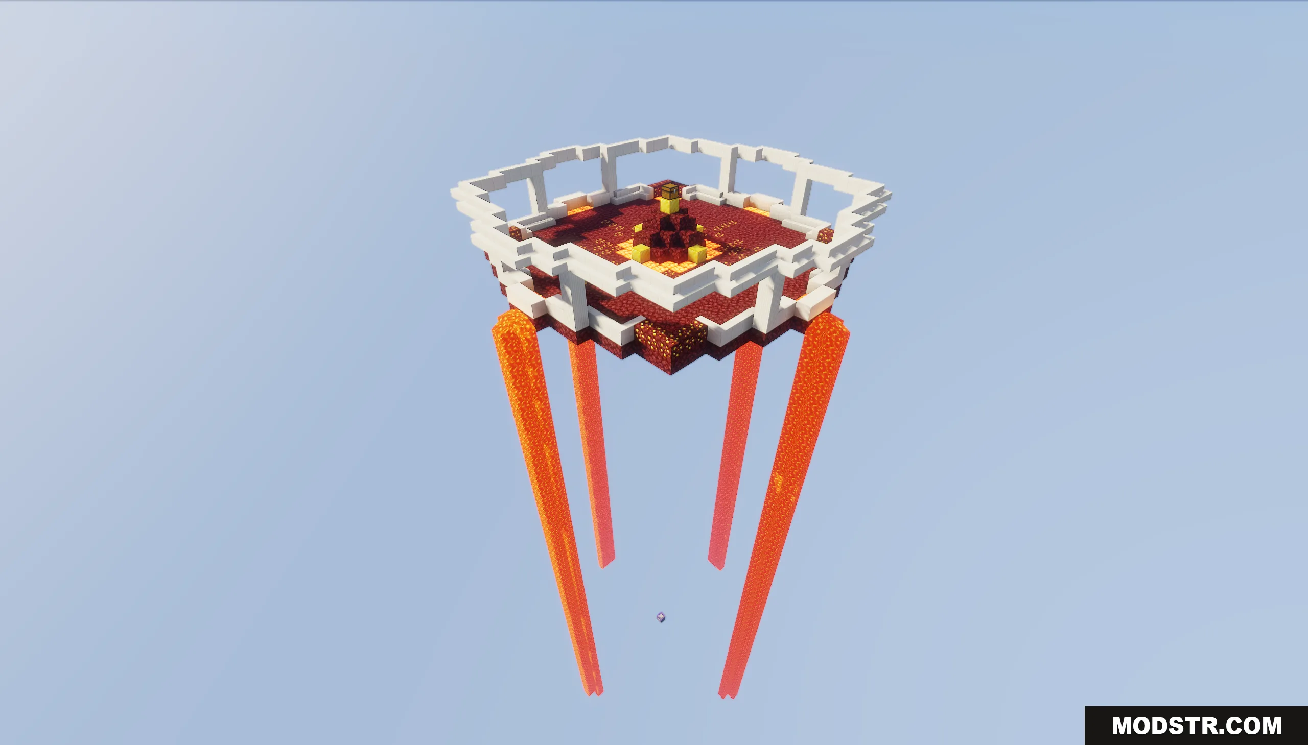 SkyLand Origins Map Screenshot 8 A nether themed floating platform with lava streams flowing into the void