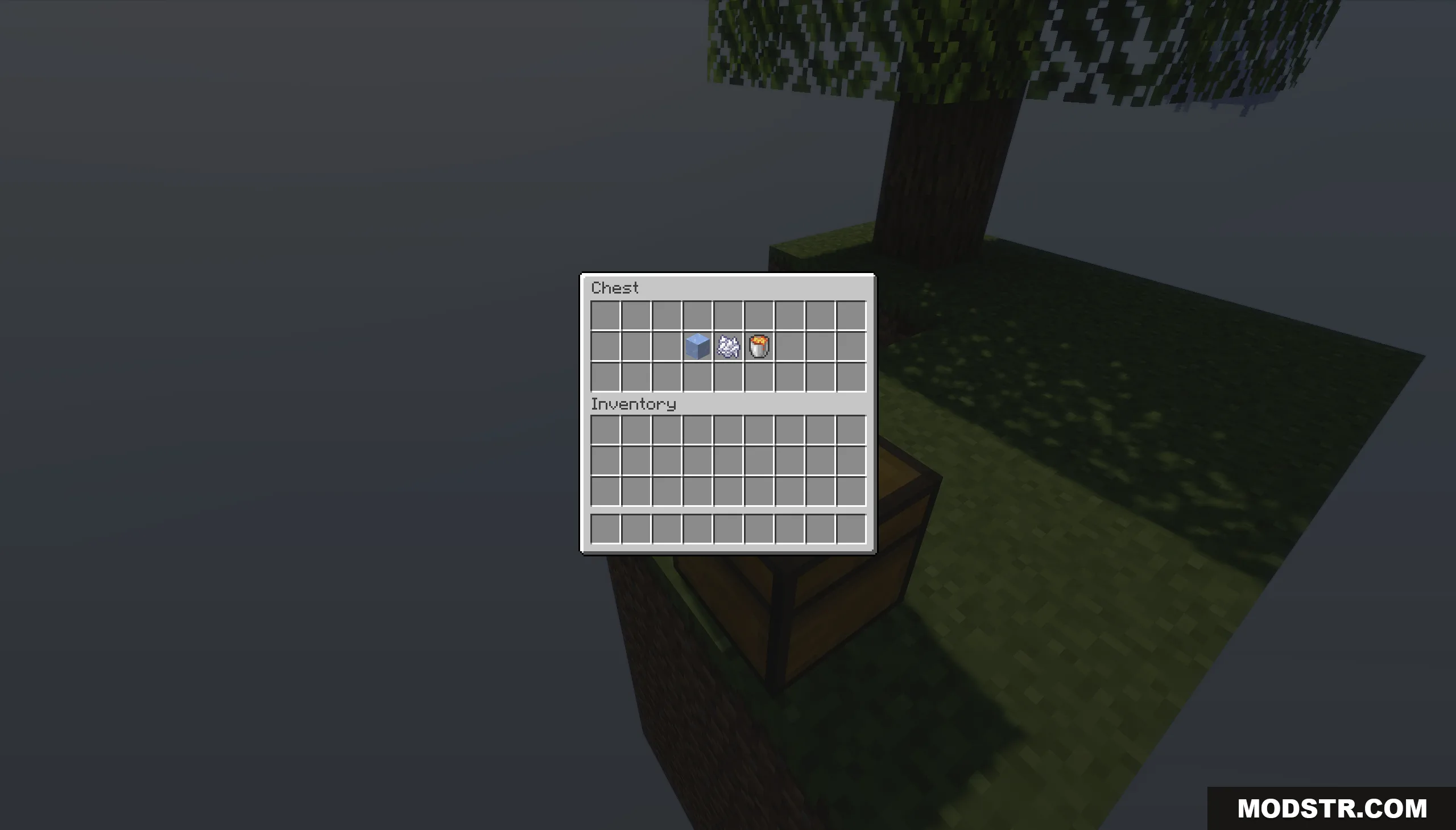 SkyLand Origins Map Screenshot 2 The starter chest contains an ice block bone meal and a lava bucket