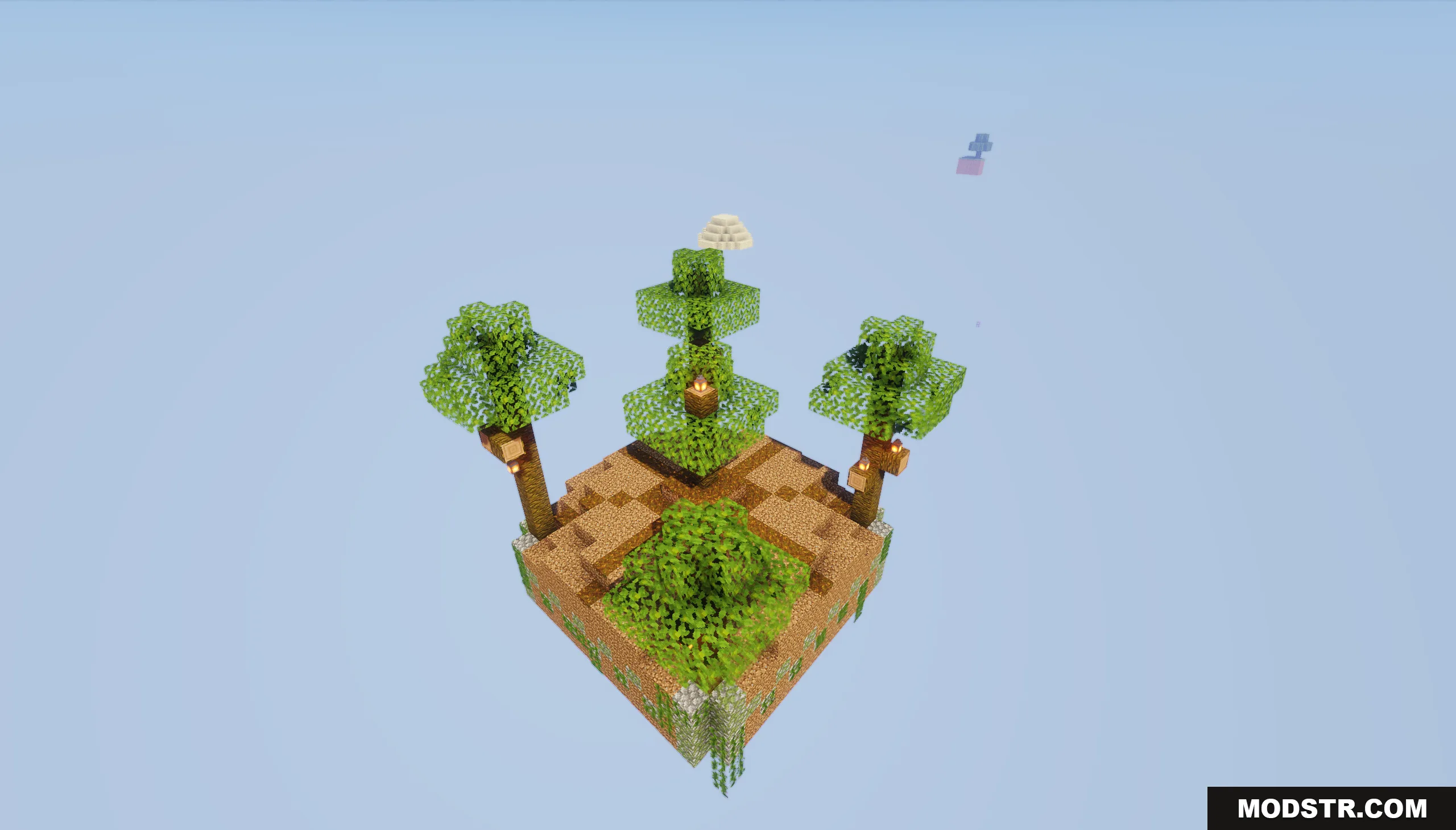 SkyLand Origins Map Screenshot 7 The SkyLand Origins Map features a small floating island with oak trees