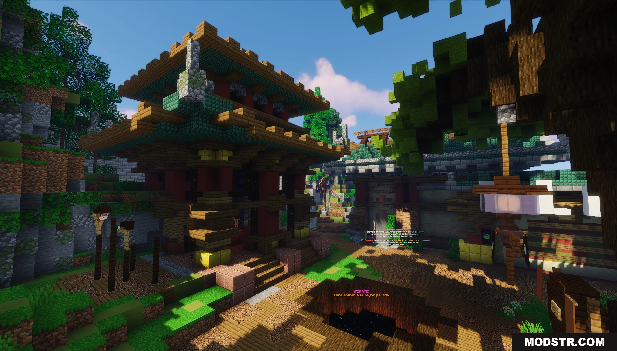 SkyWars Lobby Map Screenshot 4 Oriental style structures and pathways in a detailed SkyWars lobby map