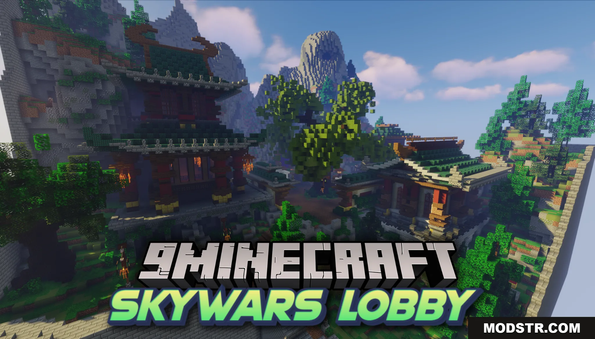 SkyWars Lobby Map (26.2, 1.20.1) – Sky Battle in an Asian Temple