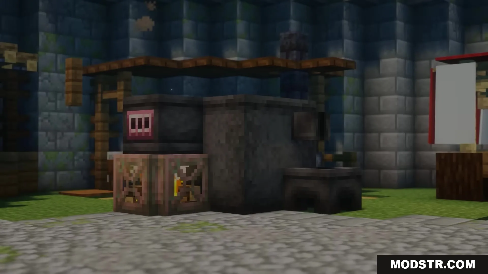 Slag N' Embers Mod Screenshot 13 A brick forge and melter setup for smelting raw ores into liquid