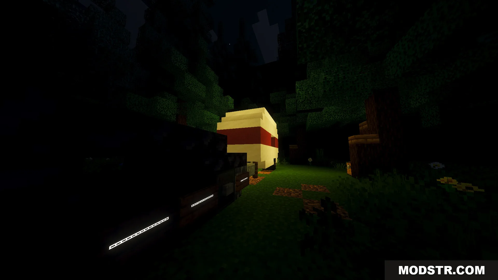 Slenderman Online Map Screenshot 11 A dark forest campsite in the Slenderman Online Map at night