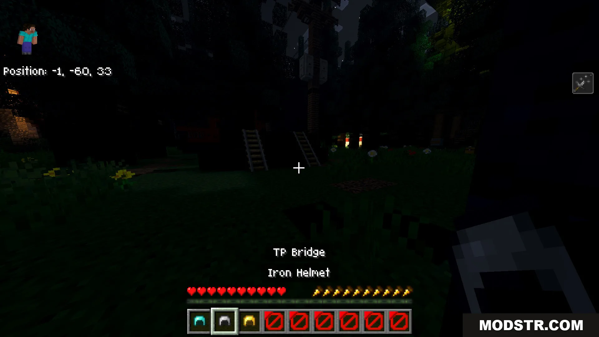 Slenderman Online Map Screenshot 5 Player exploring a dark forest in the Slenderman Online Map for Minecraft