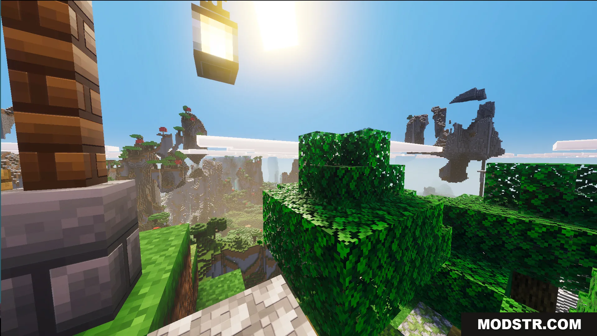 Small Cliff House Map Screenshot 9 A hanging lantern illuminates a scenic mountain view with floating islands and trees
