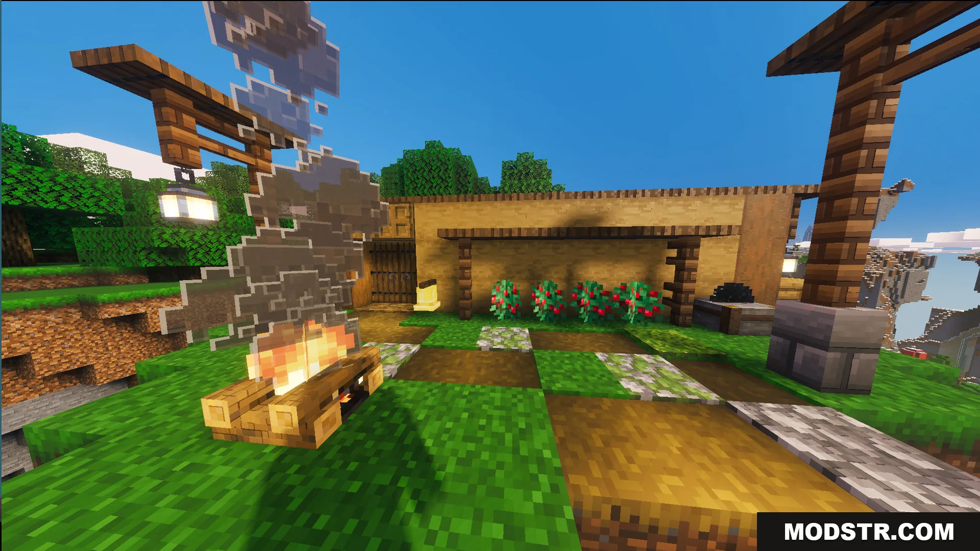Small Cliff House Map Screenshot 6 A campfire and small farm located right next to the wooden house