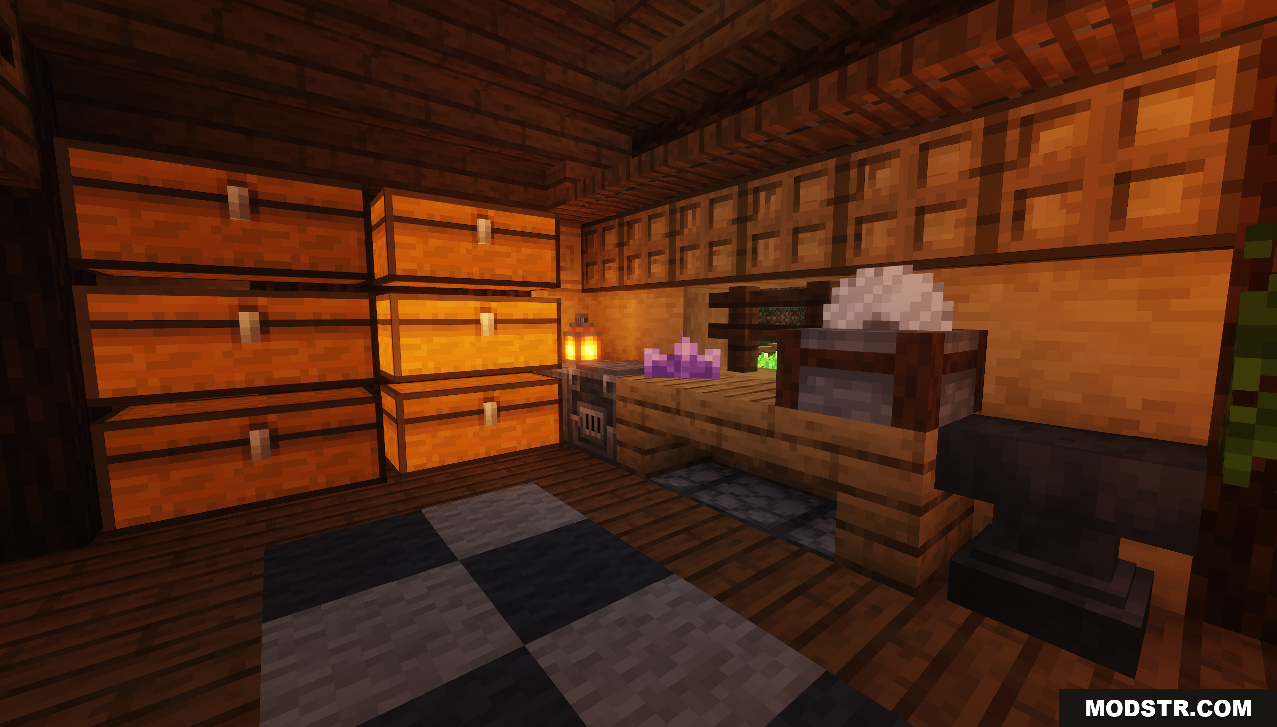 Small Starter House Map Screenshot 5 Cozy wooden storage room with chests anvil and stonecutter